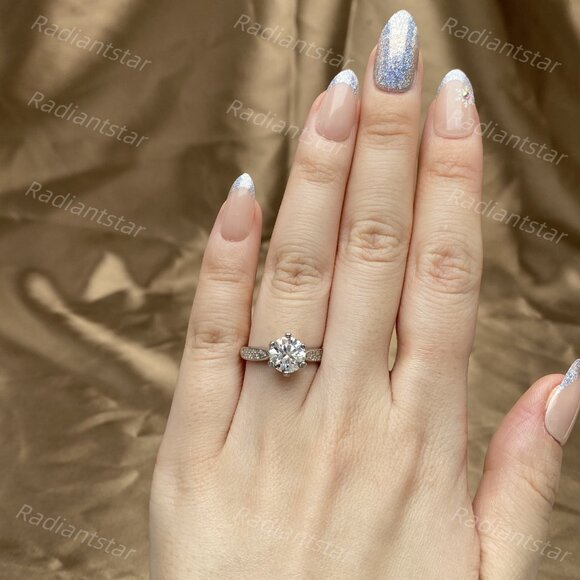 NEW Certified 2ct. t.w. Moissanite Pave Band Ring - Picture 3 of 8